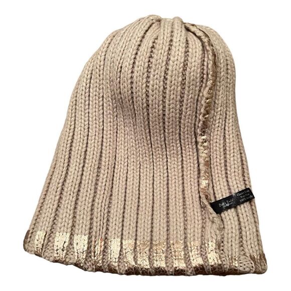 Women's Beanie Hat Rose Gold color Metallic Winter Warming - Picture 3 of 3